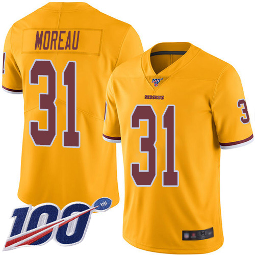 Washington Redskins Limited Gold Men Fabian Moreau Jersey NFL Football #31 100th Season Rush->women nfl jersey->Women Jersey